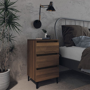 Galleria Design Bed Cabinets with Metal Legs 2 pcs Brown Oak 40x35x69 cm