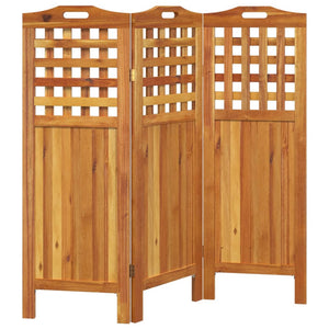 Galleria Design 3-Panel Room Divider 121.5x2x115 cm Solid Wood Acacia