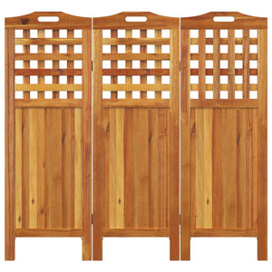 Galleria Design 3-Panel Room Divider 121.5x2x115 cm Solid Wood Acacia