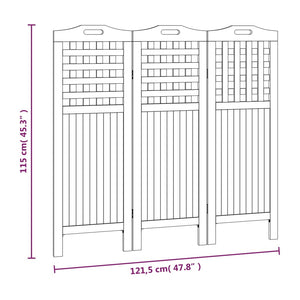 Galleria Design 3-Panel Room Divider 121.5x2x115 cm Solid Wood Acacia