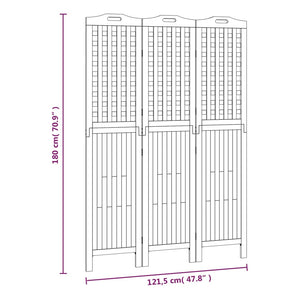 Galleria Design 3-Panel Room Divider 121.5x2x180 cm Solid Wood Acacia