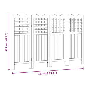 Galleria Design 4-Panel Room Divider 162x2x115 cm Solid Wood Acacia