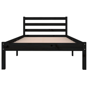 Galleria Design Bed Frame without Mattress Solid Wood Pine 90x200 cm Black