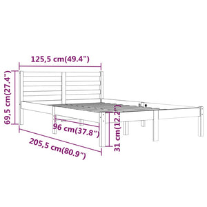 Galleria Design Bed Frame without Mattress Solid Wood Pine 120x200 cm White