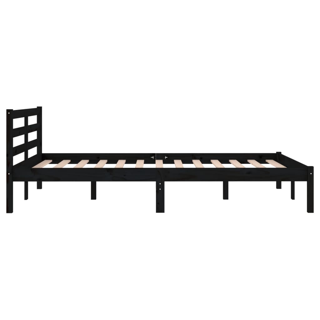 Galleria Design Bed Frame without Mattress Solid Wood Pine 120x200 cm Black