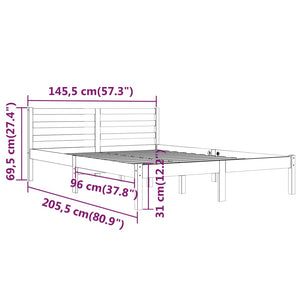 Galleria Design Bed Frame without Mattress Solid Wood Pine 140x200 cm