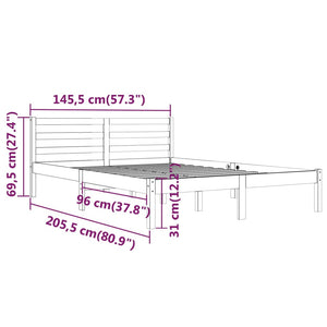 Galleria Design Bed Frame without Mattress Solid Wood Pine 140x200 cm White