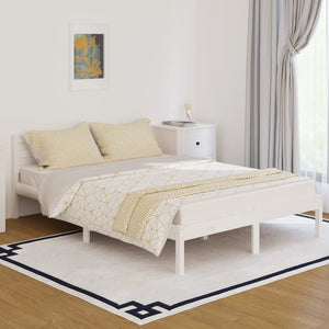 Galleria Design Bed Frame without Mattress Solid Wood Pine 140x200 cm White