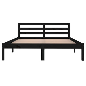 Galleria Design Bed Frame without Mattress Solid Wood Pine 140x200 cm Black