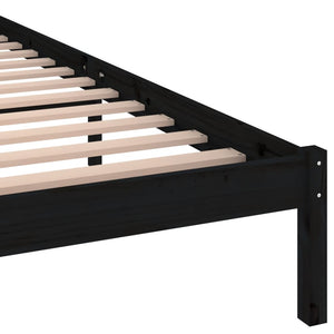 Galleria Design Bed Frame without Mattress Solid Wood Pine 140x200 cm Black