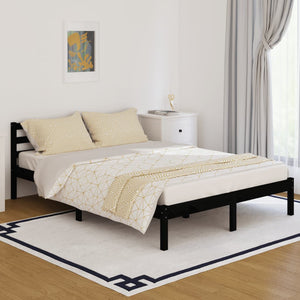 Galleria Design Bed Frame without Mattress Solid Wood Pine 140x200 cm Black