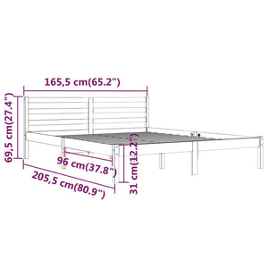 Galleria Design Bed Frame without Mattress Solid Wood Pine 160x200 cm