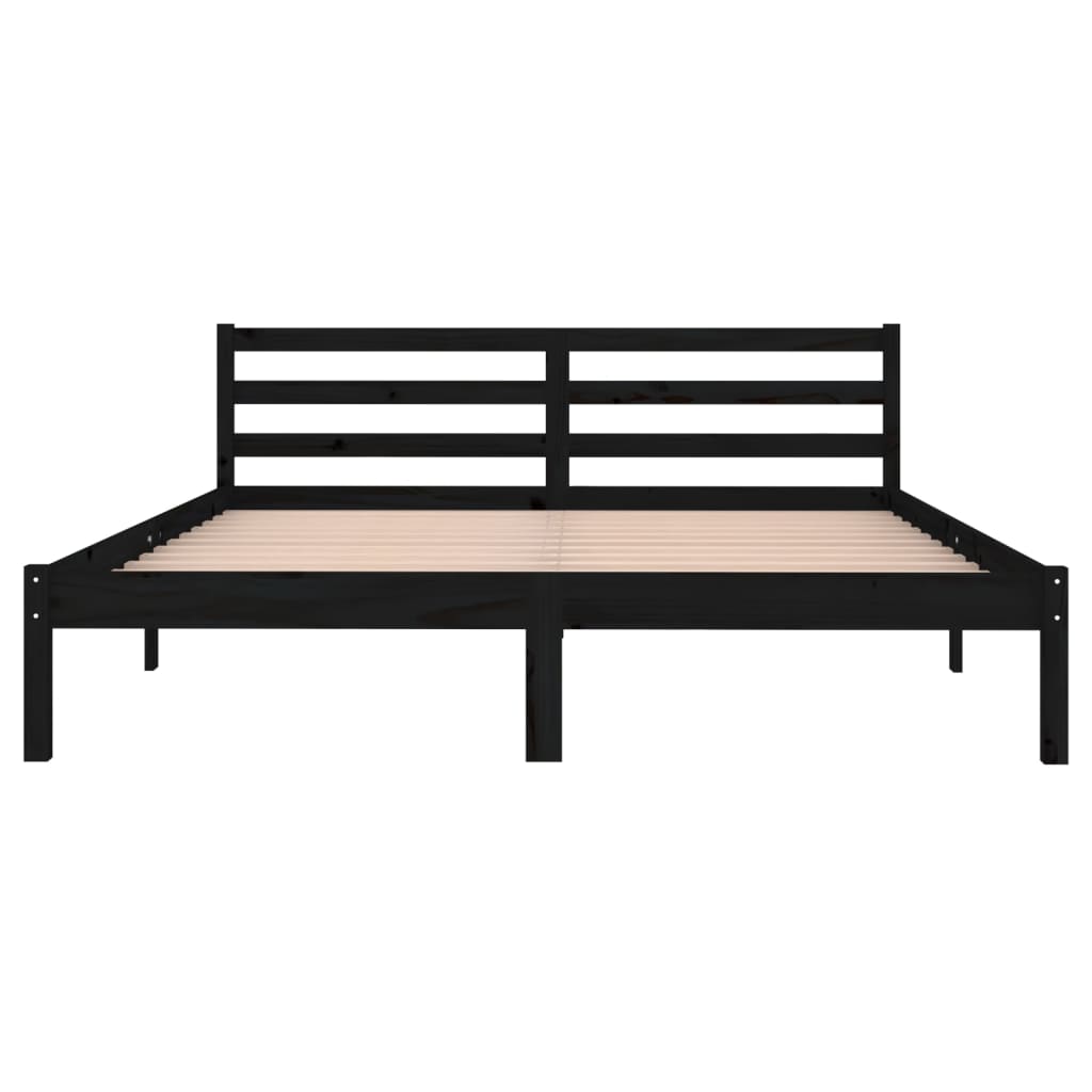 Galleria Design Bed Frame without Mattress Solid Wood Pine 160x200 cm Black