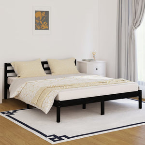 Galleria Design Bed Frame without Mattress Solid Wood Pine 160x200 cm Black