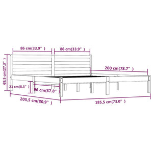 Galleria Design Bed Frame without Mattress 180x200 cm Super King Black Super King Size