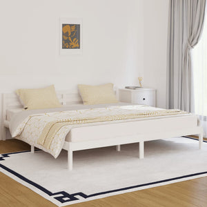 Galleria Design Bed Frame without Mattress Solid Wood Pine 200x200 cm White