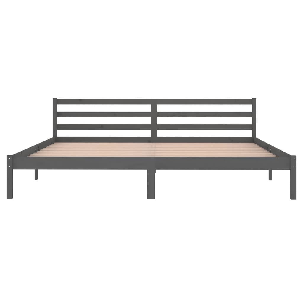 Galleria Design Bed Frame without Mattress Solid Wood Pine 200x200 cm Grey