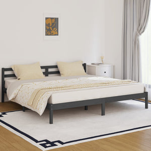 Galleria Design Bed Frame without Mattress Solid Wood Pine 200x200 cm Grey