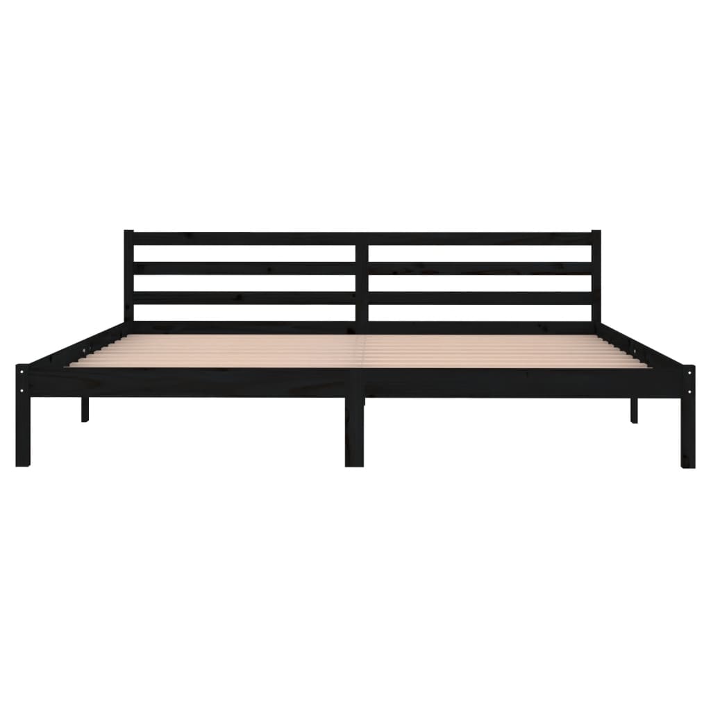 Galleria Design Bed Frame without Mattress Solid Wood Pine 200x200 cm Black