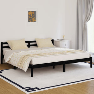 Galleria Design Bed Frame without Mattress Solid Wood Pine 200x200 cm Black