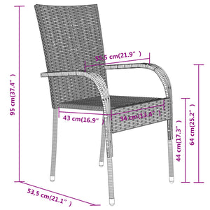 Galleria Design 7 Piece Outdoor Dining Set Brown and Black