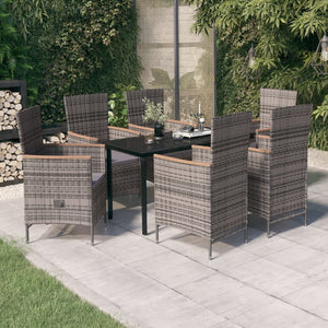 Galleria Design 7 Piece Garden Dining Set with Cushions Grey