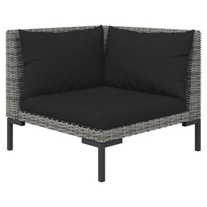 Galleria Design 3 Piece Garden Lounge Set with Cushions Poly Rattan Dark Grey