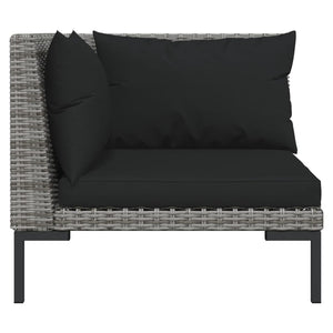 Galleria Design 3 Piece Garden Lounge Set with Cushions Poly Rattan Dark Grey