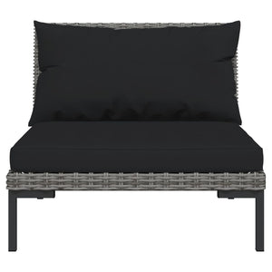 Galleria Design 5 Piece Garden Lounge Set with Cushions Poly Rattan Dark Grey