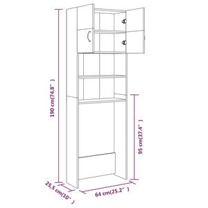 Galleria Design Washing Machine Cabinet Grey Sonoma 64x25.5x190 cm