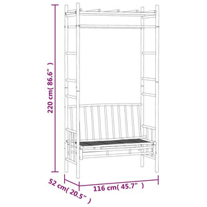 Galleria Design Garden Bench with Pergola 116 cm Bamboo