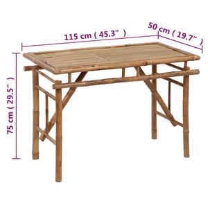 Galleria Design Folding Garden Table 115x50x75 cm Bamboo