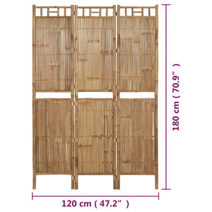 Galleria Design 3-Panel Room Divider Bamboo 120x180 cm