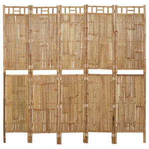 Galleria Design 5-Panel Room Divider Bamboo 200x180 cm