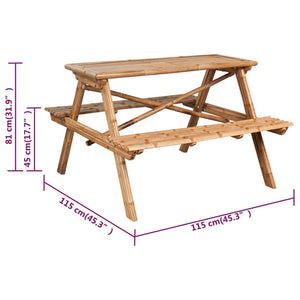 Galleria Design Picnic Table 115x115x81 cm Bamboo