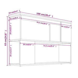 Galleria Design Book Cabinet Grey Sonoma 100x24x63 cm Engineered Wood