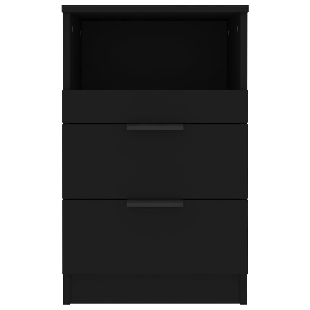 Galleria Design Bedside Cabinets 2 pcs Black Engineered Wood