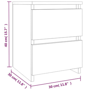 Galleria Design Bedside Cabinets 2 pcs Smoked Oak 30x30x40 cm Engineered Wood