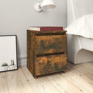 Galleria Design Bedside Cabinets 2 pcs Smoked Oak 30x30x40 cm Engineered Wood