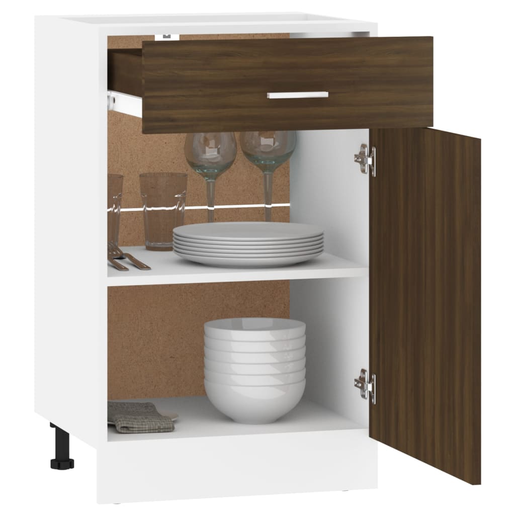 Galleria Design Drawer Bottom Cabinet Brown Oak 50x46x81,5 cm Engineered Wood