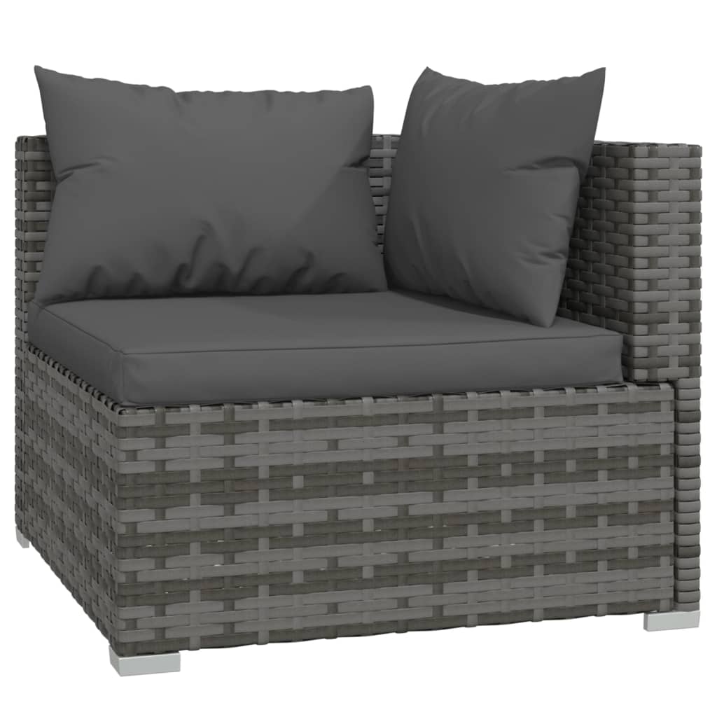 Galleria Design 4 Piece Garden Lounge Set with Cushions Poly Rattan Grey