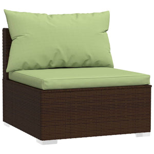 Galleria Design 7 Piece Garden Lounge Set with Cushions Poly Rattan Brown