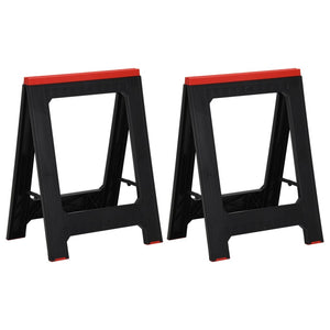 Galleria Design Foldable Work Trestles 2 pcs Black and Red Polypropylene 350 kg