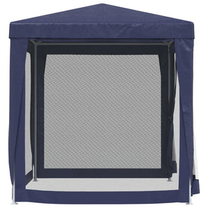 Galleria Design Party Tent with 4 Mesh Sidewalls Blue 2x2 m HDPE