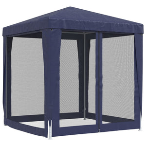 Galleria Design Party Tent with 4 Mesh Sidewalls Blue 2x2 m HDPE