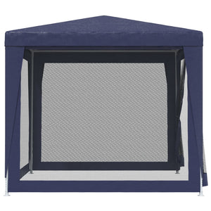 Galleria Design Party Tent with 4 Mesh Sidewalls Blue 2.5x2.5 m HDPE