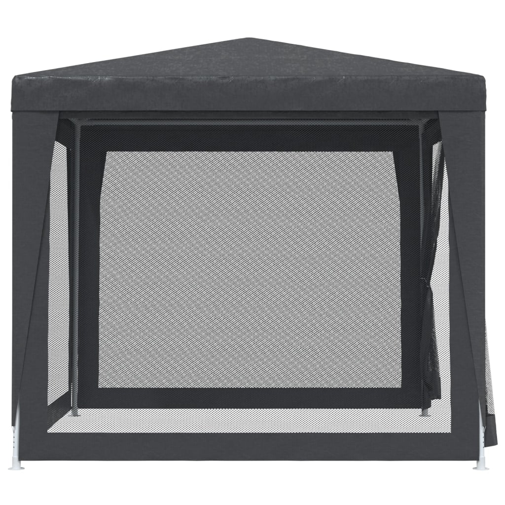 Galleria Design Party Tent with 4 Mesh Sidewalls Anthracite 2.5x2.5 m HDPE