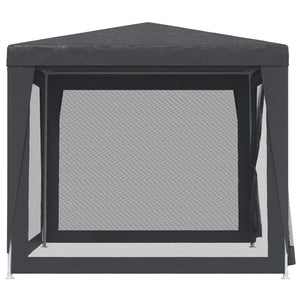 Galleria Design Party Tent with 4 Mesh Sidewalls Anthracite 2.5x2.5 m HDPE