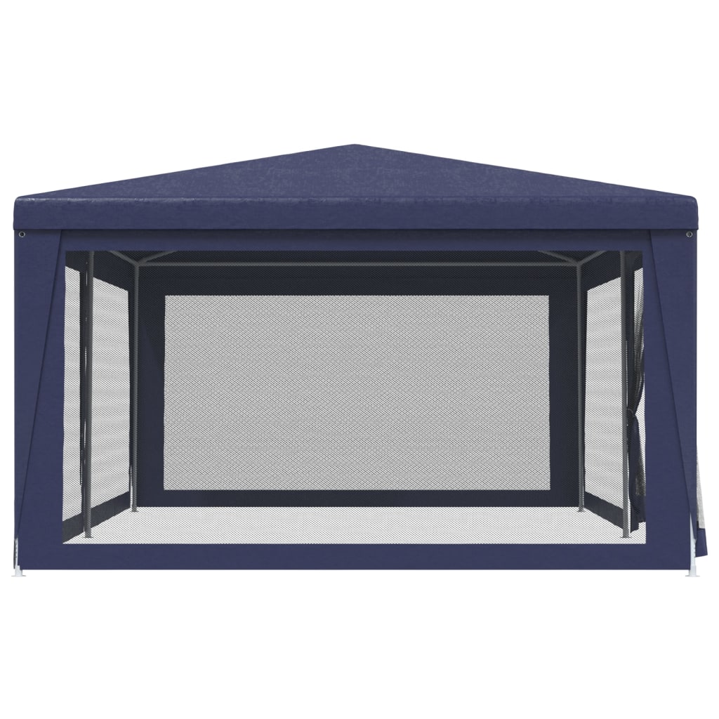 Galleria Design Party Tent with 6 Mesh Sidewalls Blue 6x4 m HDPE