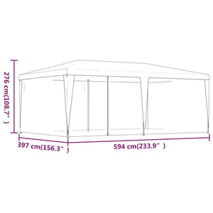 Galleria Design Party Tent with 6 Mesh Sidewalls Blue 6x4 m HDPE